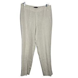 TALBOTS / cream tan pure Irish linen classic side zip trouser pants / 10